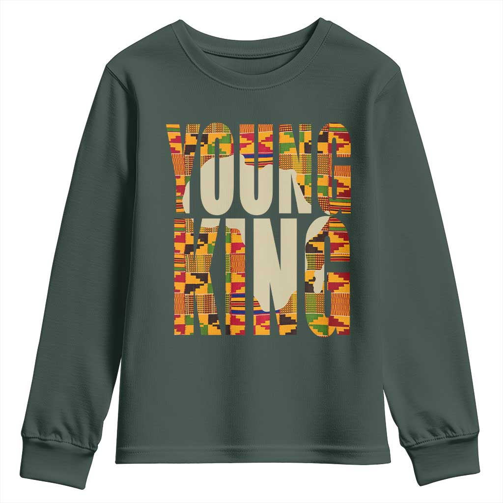 African Kente Young King Youth Long Sleeve Shirt