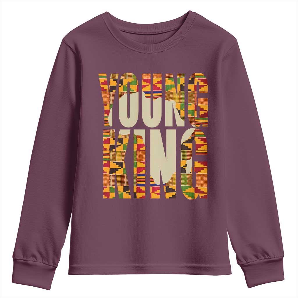 African Kente Young King Youth Long Sleeve Shirt