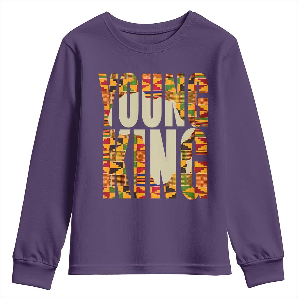 African Kente Young King Youth Long Sleeve Shirt