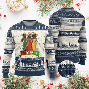 Juneteenth 1865 Knit Sweatshirt Beautiful Black Women Melanin