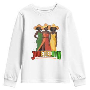 Juneteenth 1865 Youth Long Sleeve Shirt Beautiful Black Women Melanin