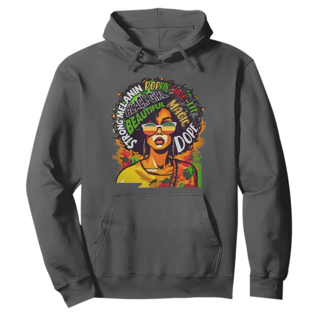 Afro Black Queen Magic Hoodie Beautiful Strong Melanin Poppin' Choc-lit Dope