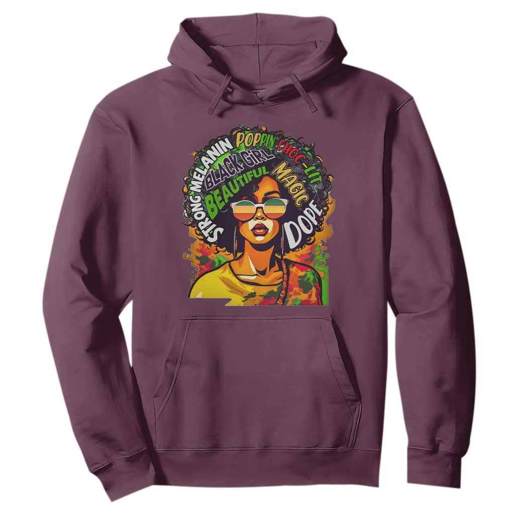 Afro Black Queen Magic Hoodie Beautiful Strong Melanin Poppin' Choc-lit Dope