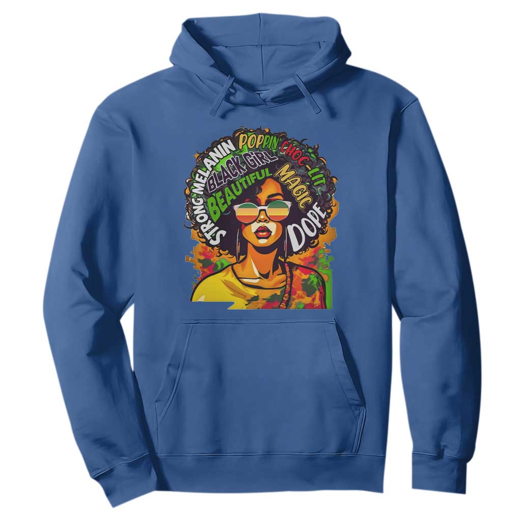 Afro Black Queen Magic Hoodie Beautiful Strong Melanin Poppin' Choc-lit Dope