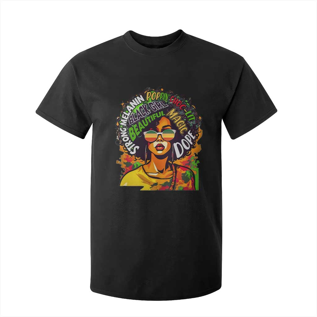 Afro Black Queen Magic T Shirt For Kid Beautiful Strong Melanin Poppin' Choc-lit Dope