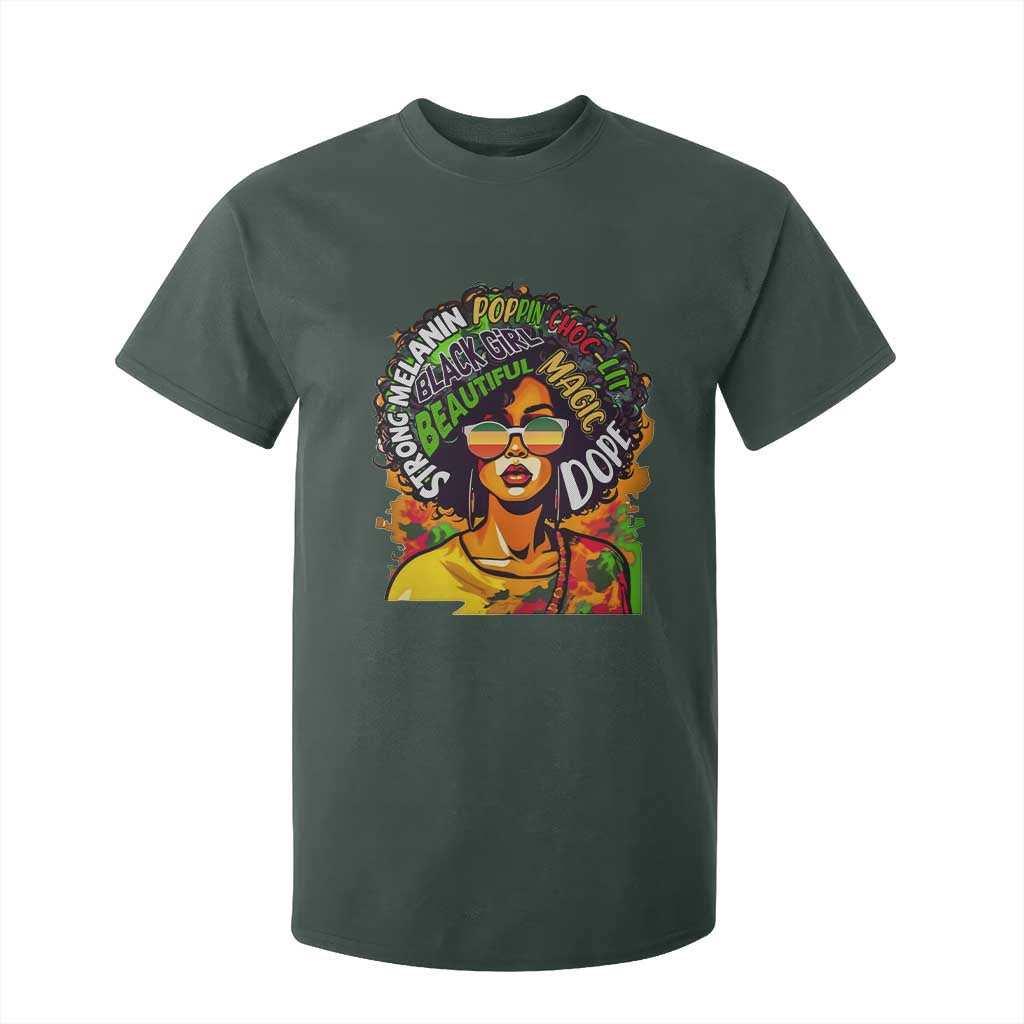 Afro Black Queen Magic T Shirt For Kid Beautiful Strong Melanin Poppin' Choc-lit Dope
