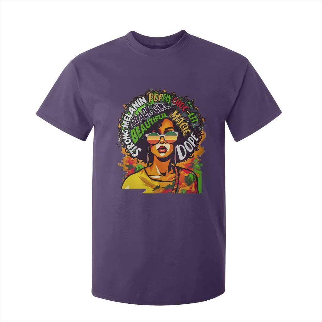 Afro Black Queen Magic T Shirt For Kid Beautiful Strong Melanin Poppin' Choc-lit Dope