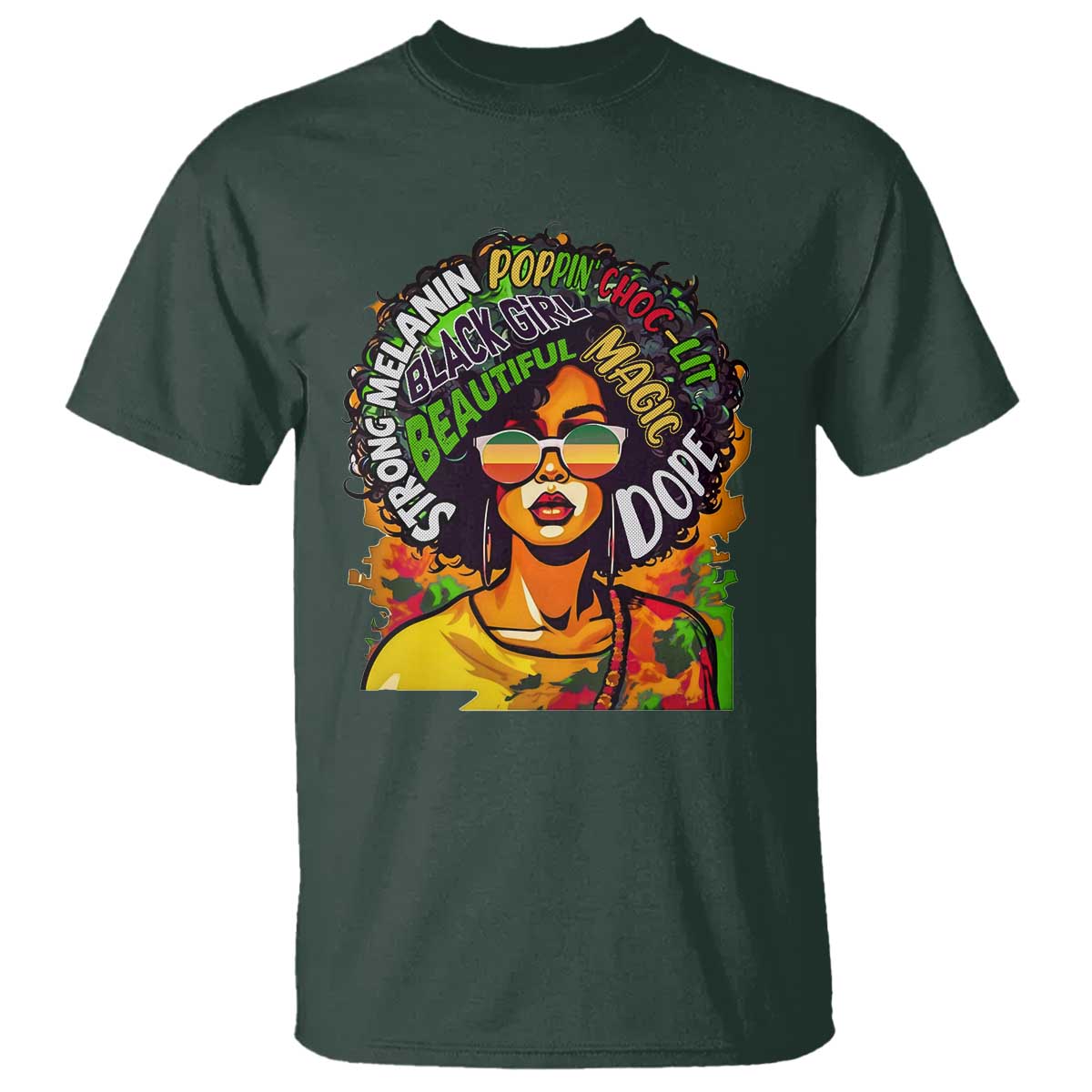 Afro Black Queen Magic T Shirt Beautiful Strong Melanin Poppin' Choc-lit Dope