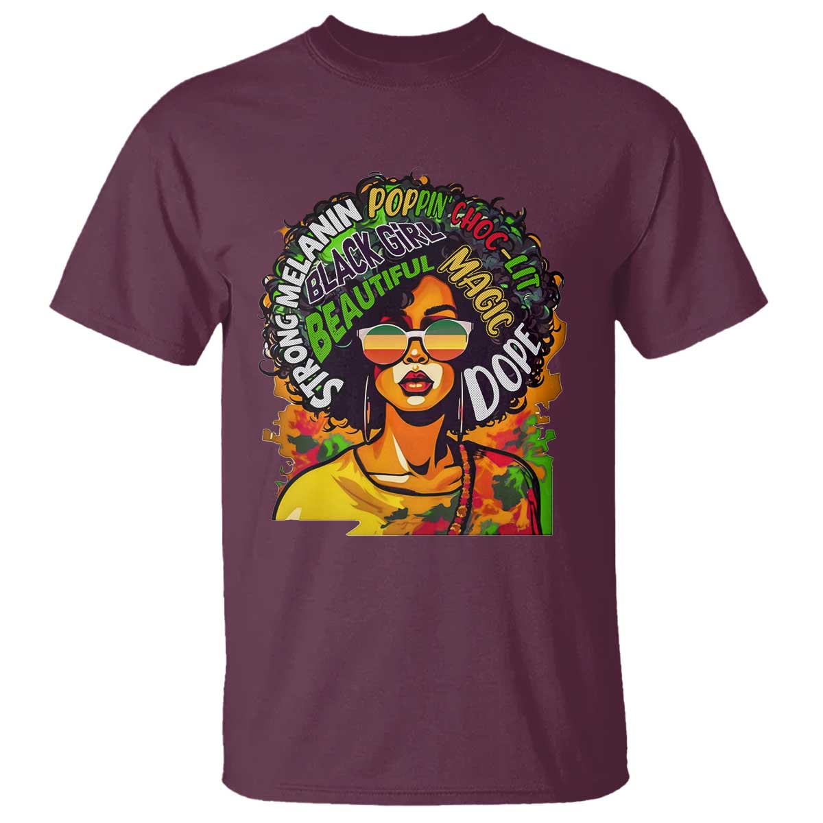 Afro Black Queen Magic T Shirt Beautiful Strong Melanin Poppin' Choc-lit Dope