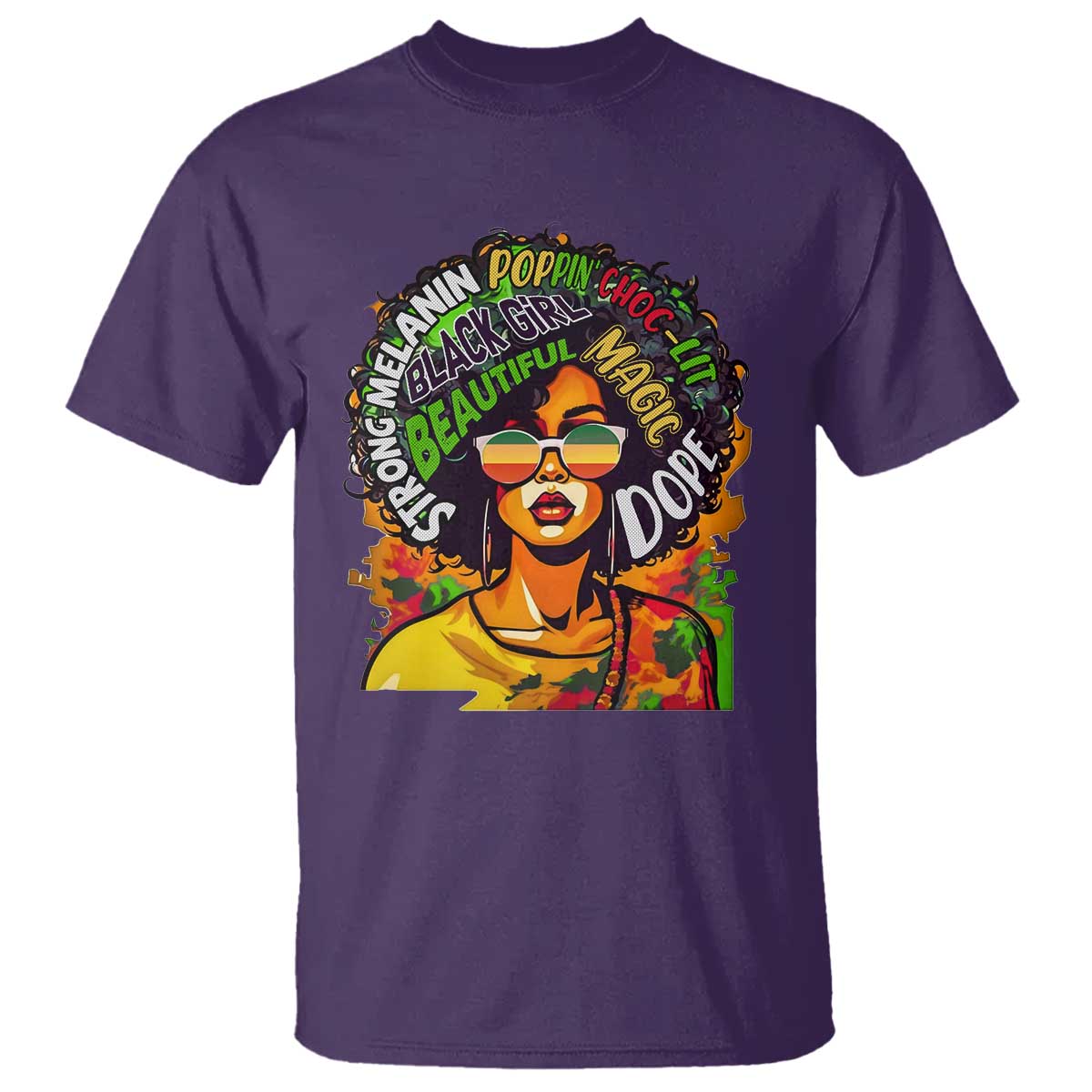 Afro Black Queen Magic T Shirt Beautiful Strong Melanin Poppin' Choc-lit Dope