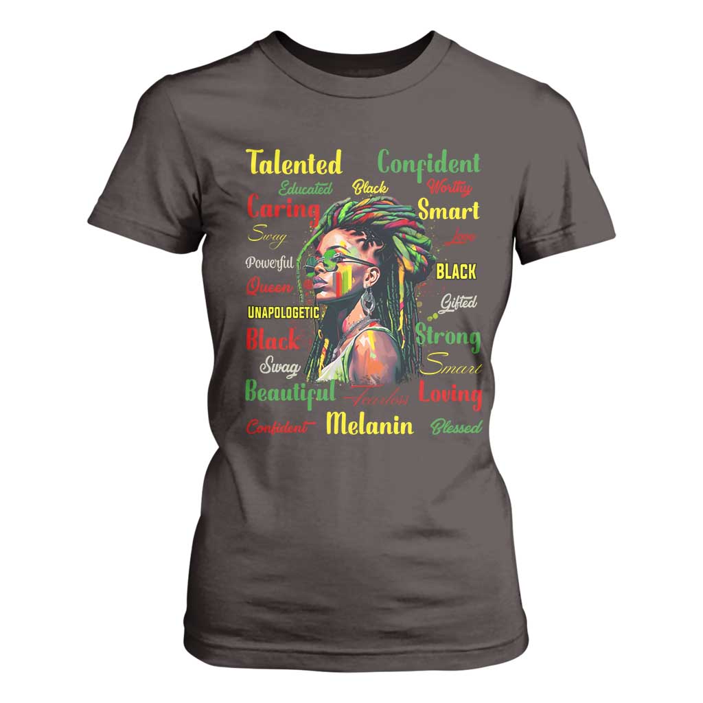 Melanin Locs Girl T Shirt For Women Dreadlock Black Pride African American