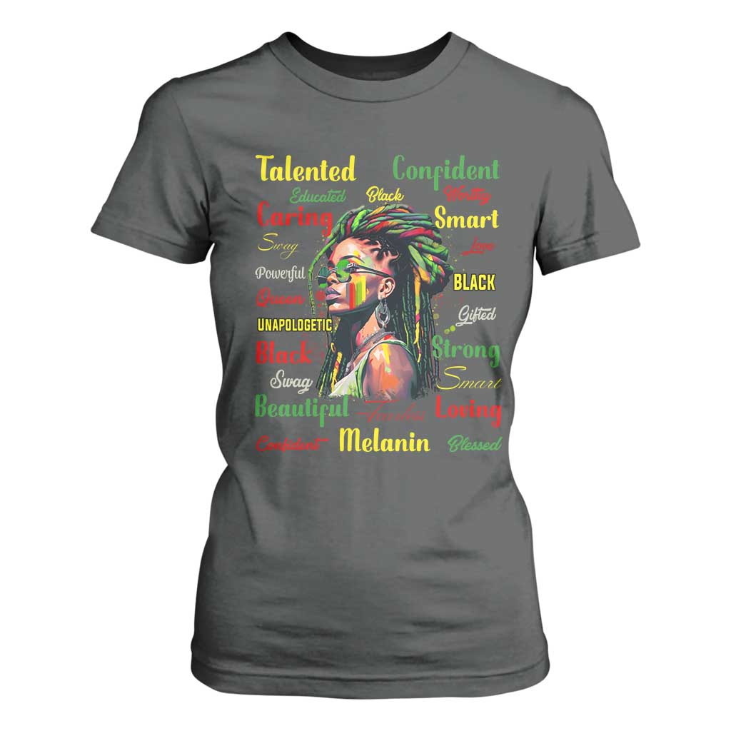Melanin Locs Girl T Shirt For Women Dreadlock Black Pride African American