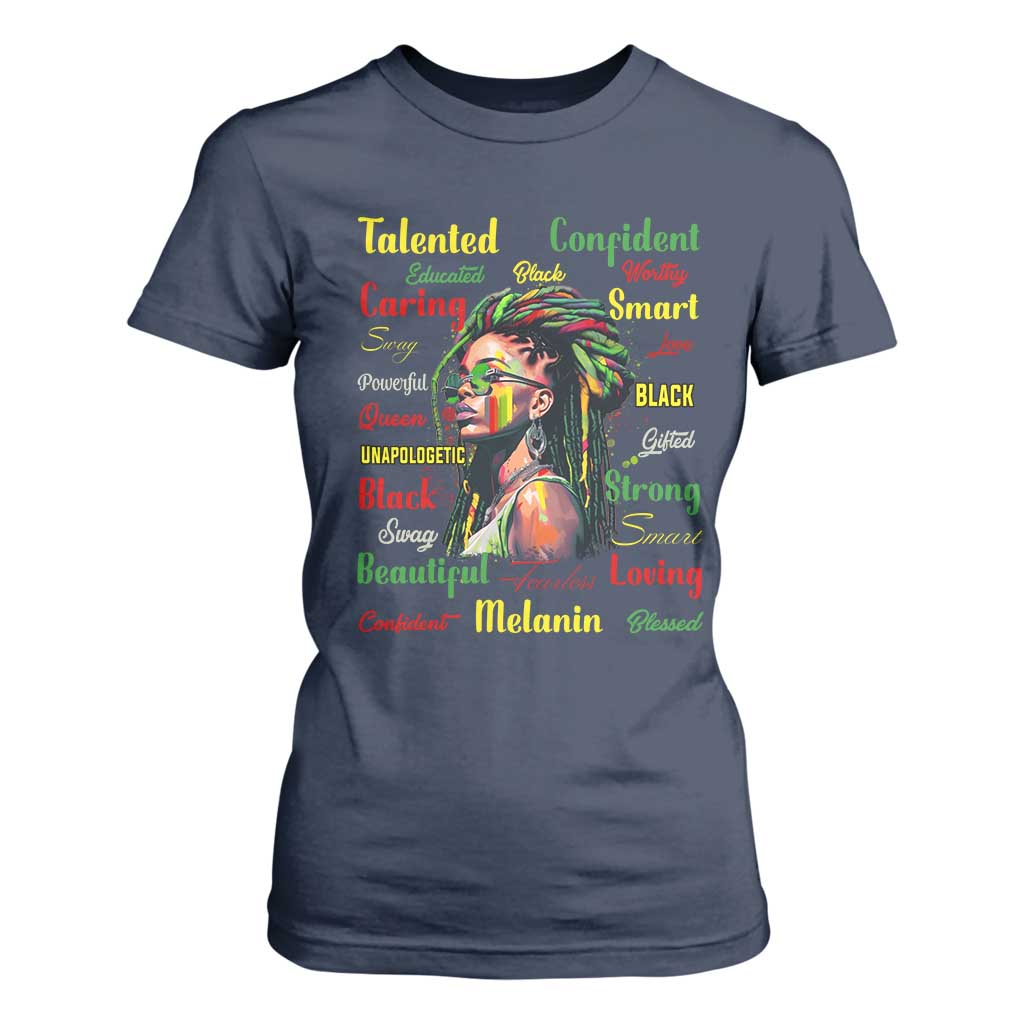 Melanin Locs Girl T Shirt For Women Dreadlock Black Pride African American