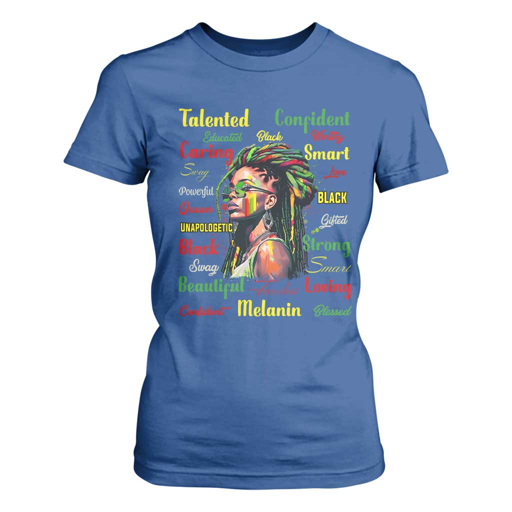 Melanin Locs Girl T Shirt For Women Dreadlock Black Pride African American