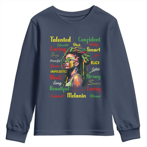 Melanin Locs Girl Youth Long Sleeve Shirt Dreadlock Black Pride African American