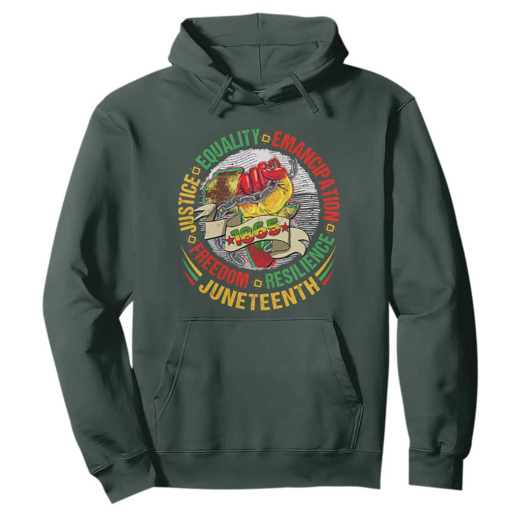 Juneteenth 1865 Hoodie Freedom Justice Equality Emancipation Resilience Independence Day