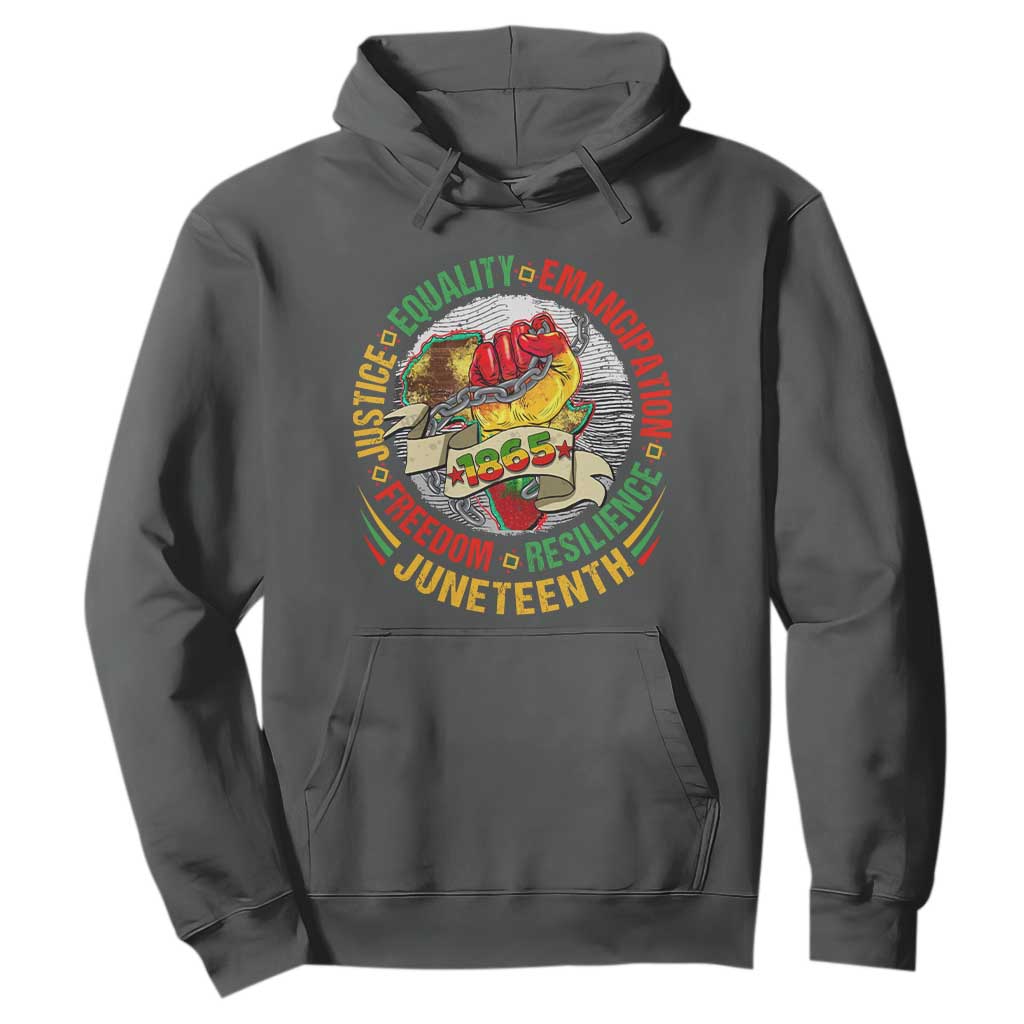 Juneteenth 1865 Hoodie Freedom Justice Equality Emancipation Resilience Independence Day