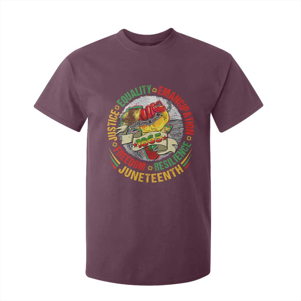 Juneteenth 1865 T Shirt For Kid Freedom Justice Equality Emancipation Resilience Independence Day