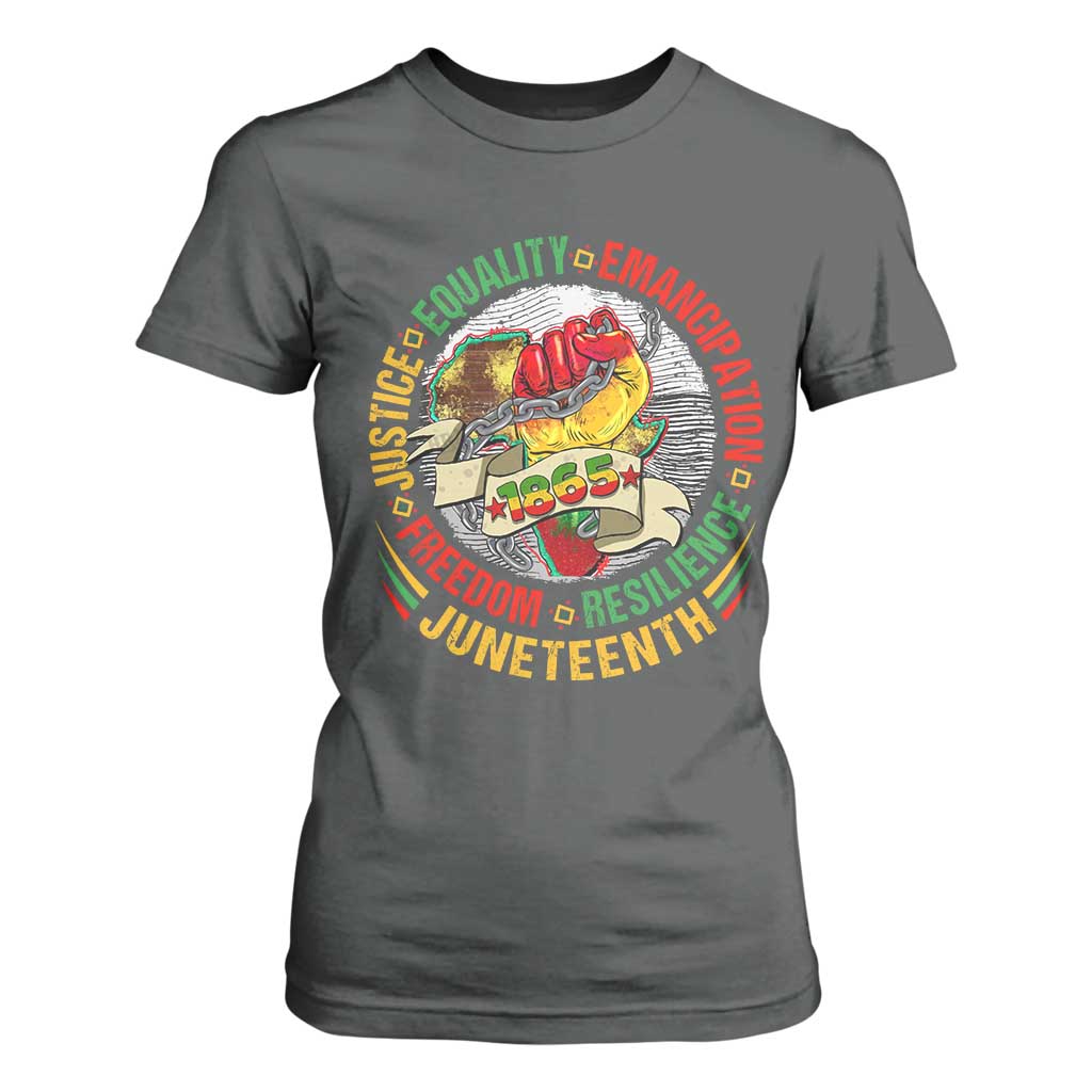 Juneteenth 1865 T Shirt For Women Freedom Justice Equality Emancipation Resilience Independence Day