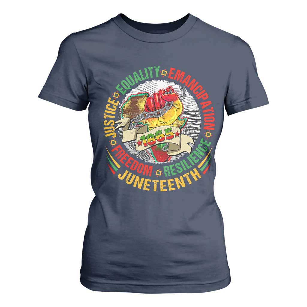 Juneteenth 1865 T Shirt For Women Freedom Justice Equality Emancipation Resilience Independence Day