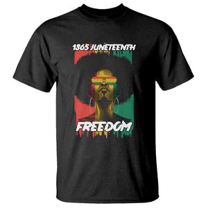 Juneteenth 1865 Freedom T Shirt Afro Melanin Woman African American Dripping
