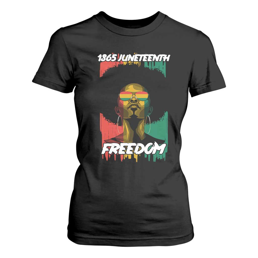 Juneteenth 1865 Freedom T Shirt For Women Afro Melanin Woman African American Dripping