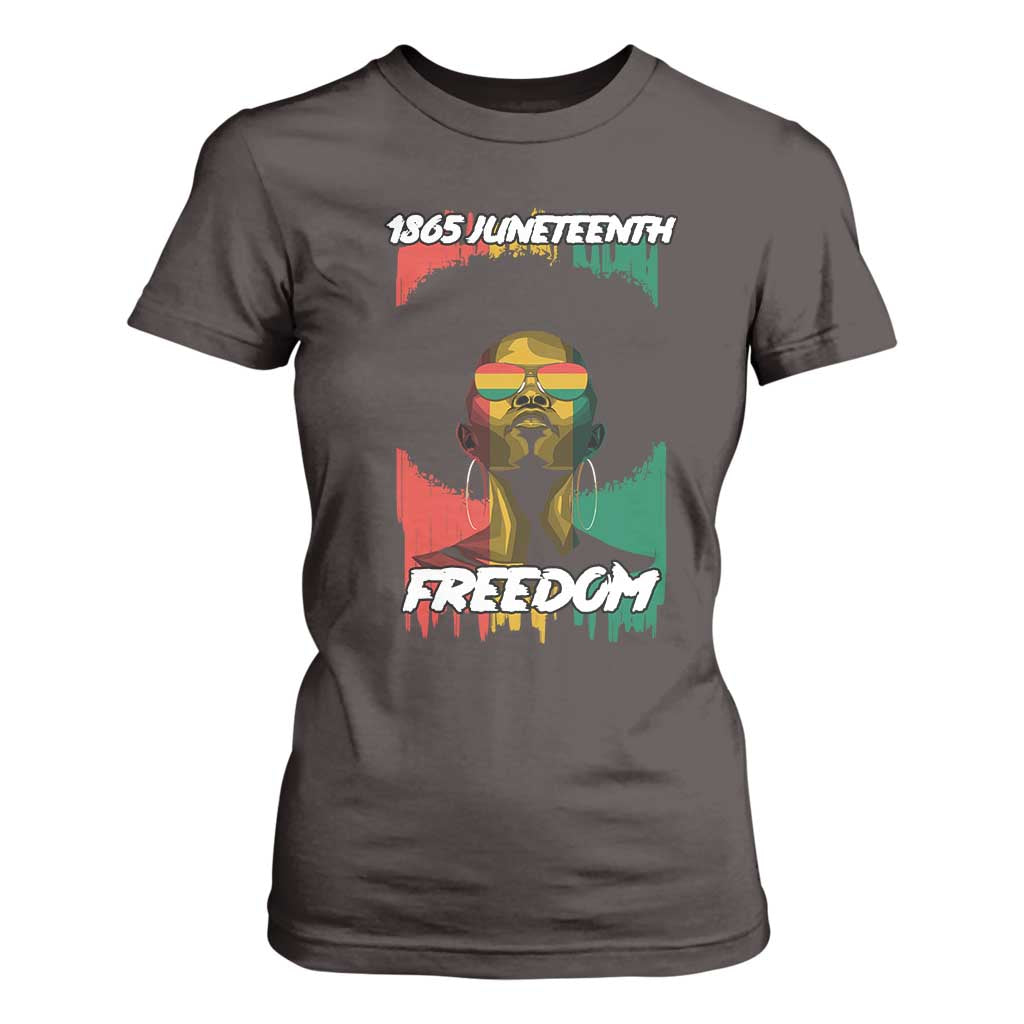 Juneteenth 1865 Freedom T Shirt For Women Afro Melanin Woman African American Dripping