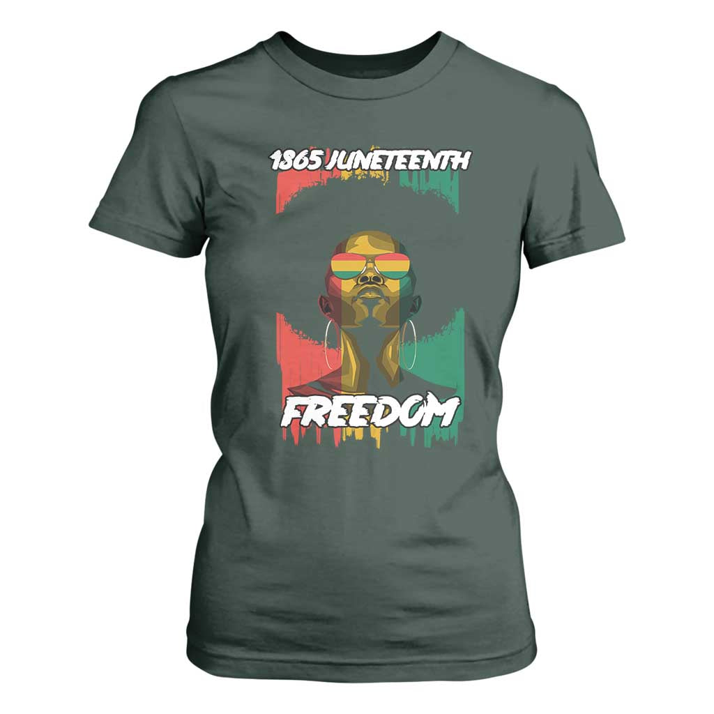 Juneteenth 1865 Freedom T Shirt For Women Afro Melanin Woman African American Dripping