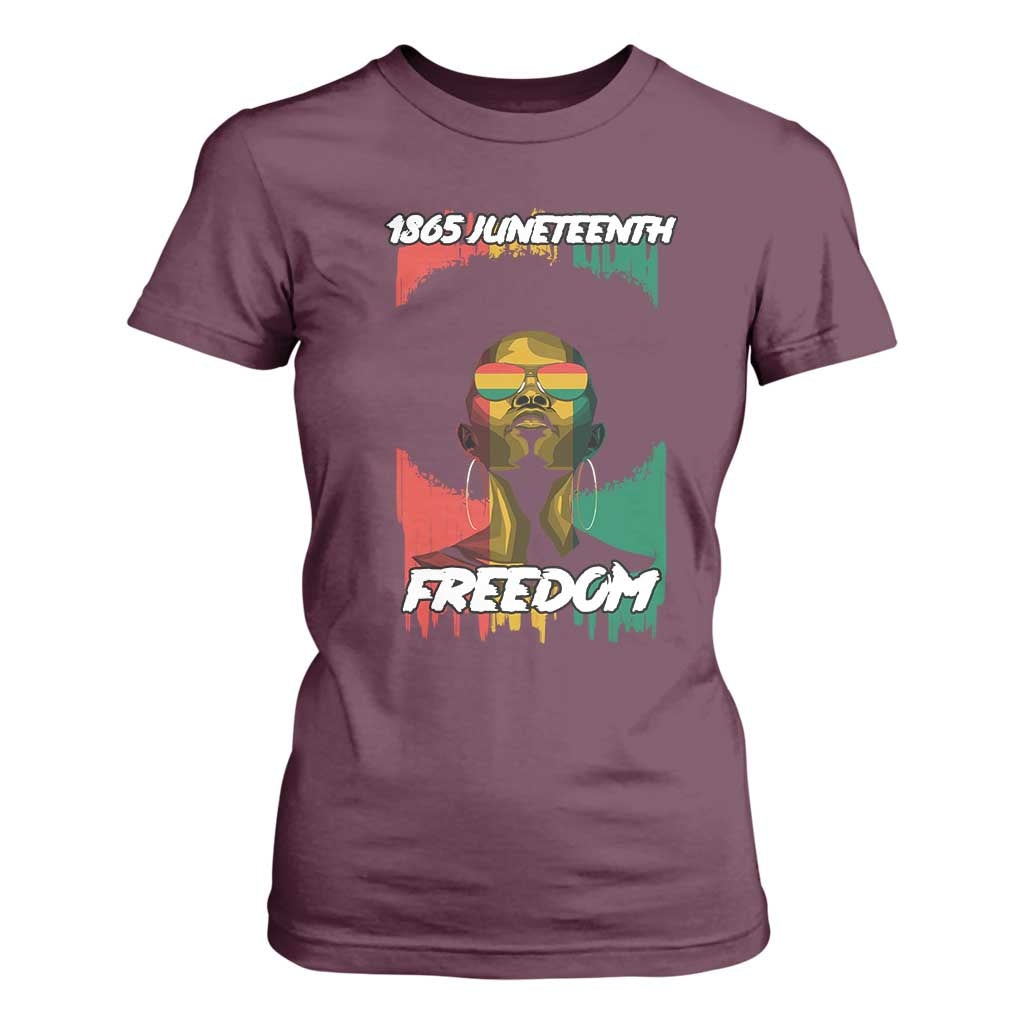 Juneteenth 1865 Freedom T Shirt For Women Afro Melanin Woman African American Dripping