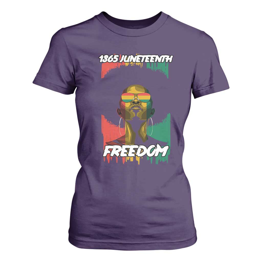 Juneteenth 1865 Freedom T Shirt For Women Afro Melanin Woman African American Dripping