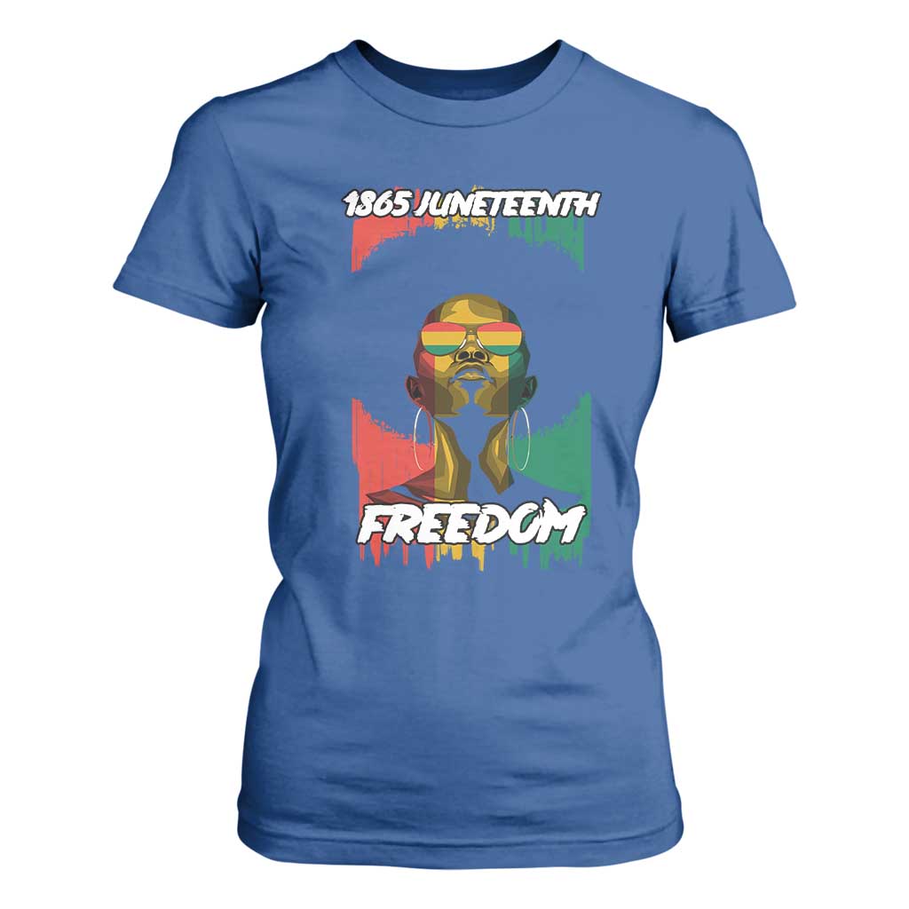 Juneteenth 1865 Freedom T Shirt For Women Afro Melanin Woman African American Dripping