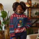 Juneteenth 1865 Freedom Knit Sweatshirt Afro Melanin Woman African American Dripping