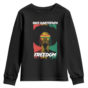 Juneteenth 1865 Freedom Youth Long Sleeve Shirt Afro Melanin Woman African American Dripping