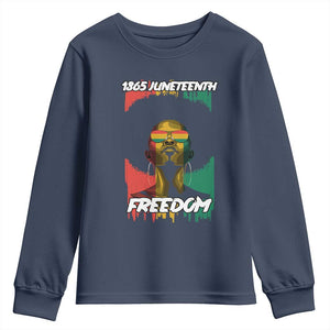 Juneteenth 1865 Freedom Youth Long Sleeve Shirt Afro Melanin Woman African American Dripping