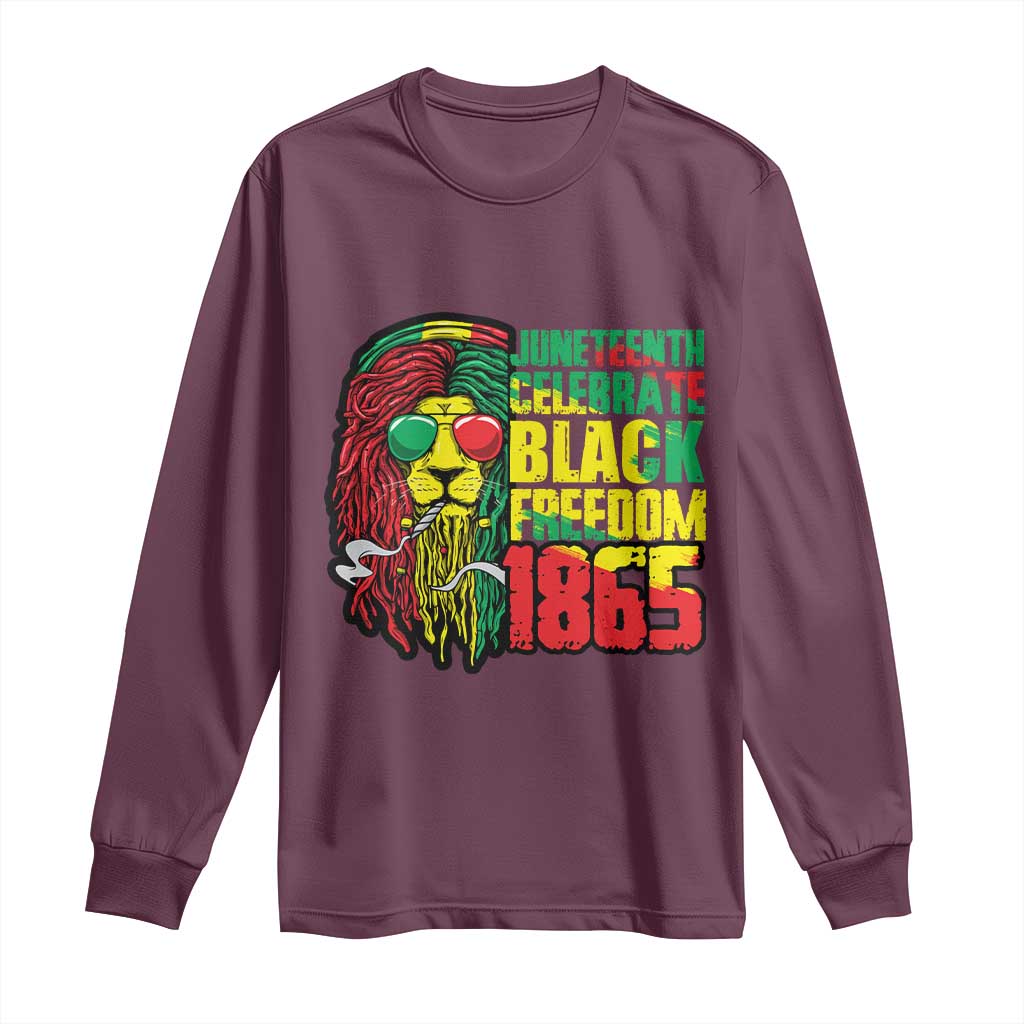 Juneteenth Long Sleeve Shirt Celebrate Black Freedom 1865 Dope Dreadlocks Lion Locs Rasta Hair
