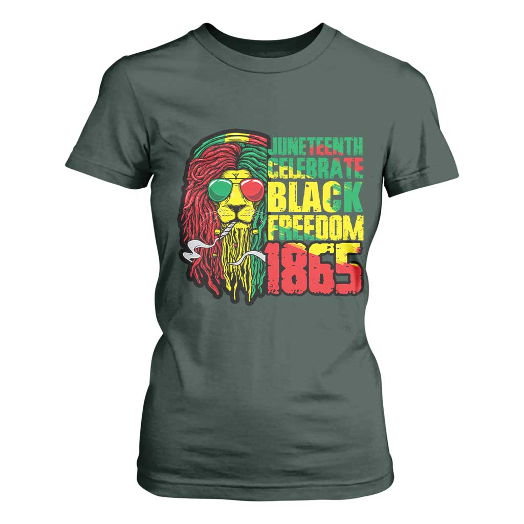 Juneteenth T Shirt For Women Celebrate Black Freedom 1865 Dope Dreadlocks Lion Locs Rasta Hair