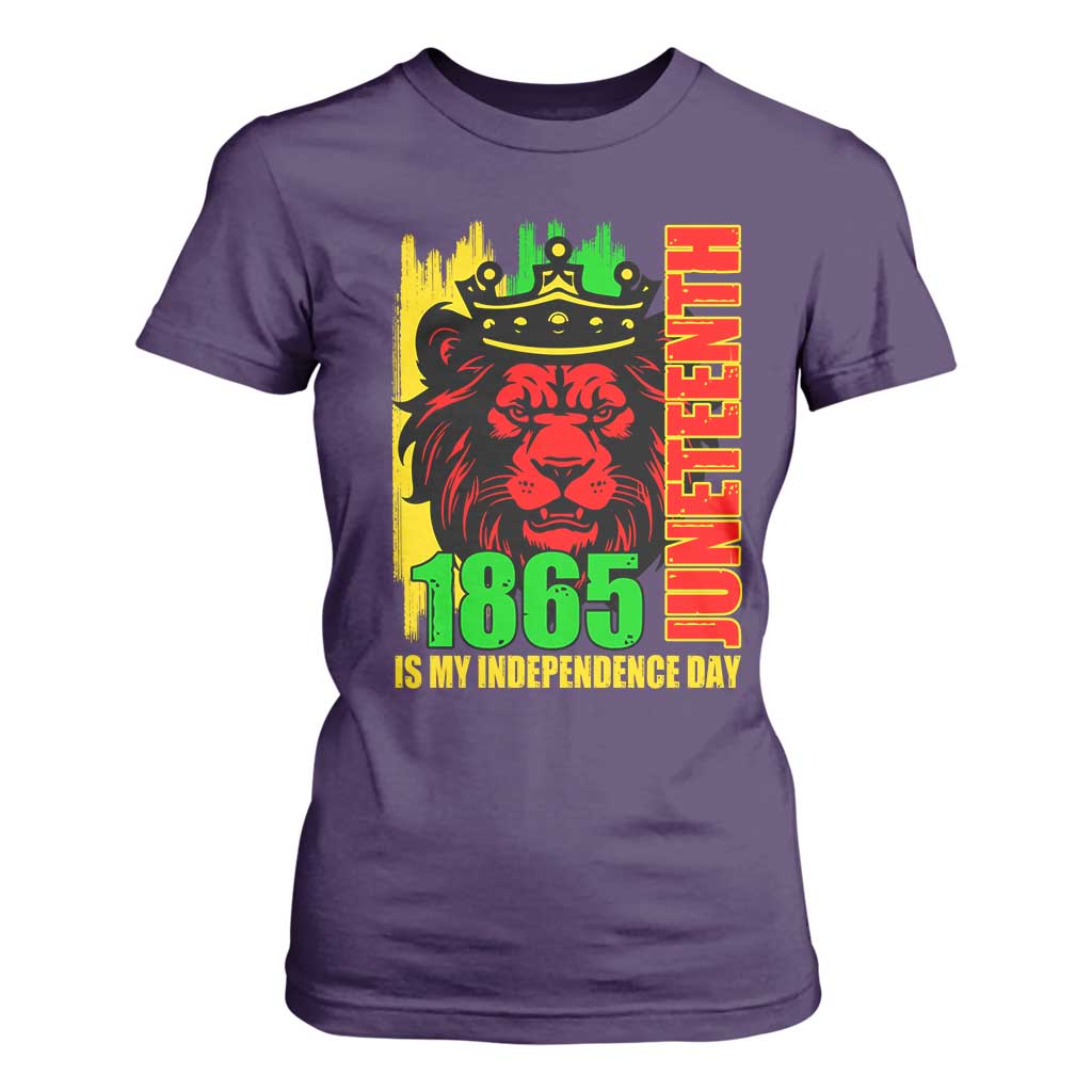 Juneteenth 1865 Is My Independence Day T Shirt For Women Freedom Lion King