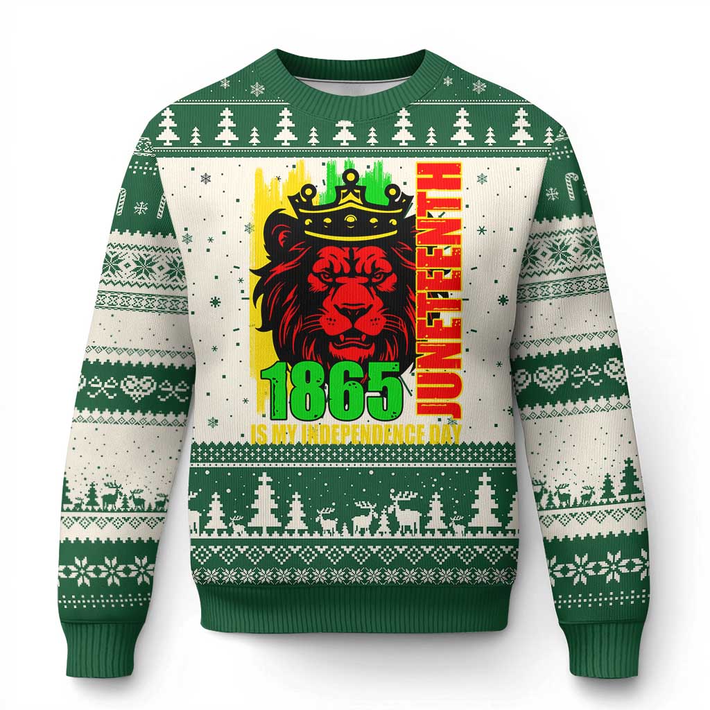 Juneteenth 1865 Is My Independence Day Knit Sweatshirt Freedom Lion King