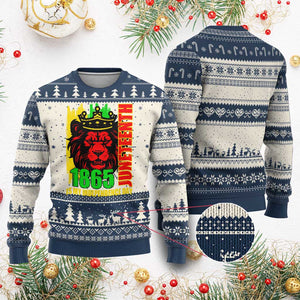 Juneteenth 1865 Is My Independence Day Knit Sweatshirt Freedom Lion King