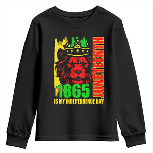 Juneteenth 1865 Is My Independence Day Youth Long Sleeve Shirt Freedom Lion King