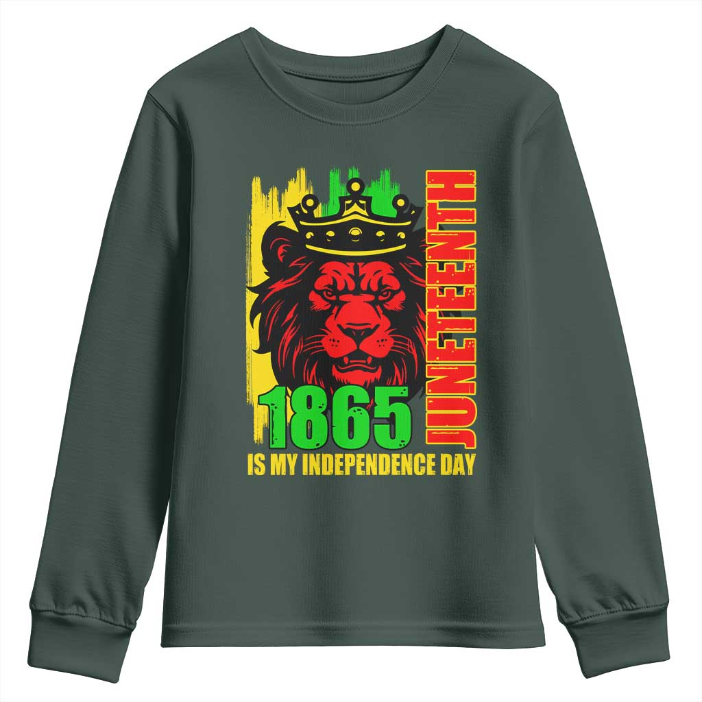 Juneteenth 1865 Is My Independence Day Youth Long Sleeve Shirt Freedom Lion King