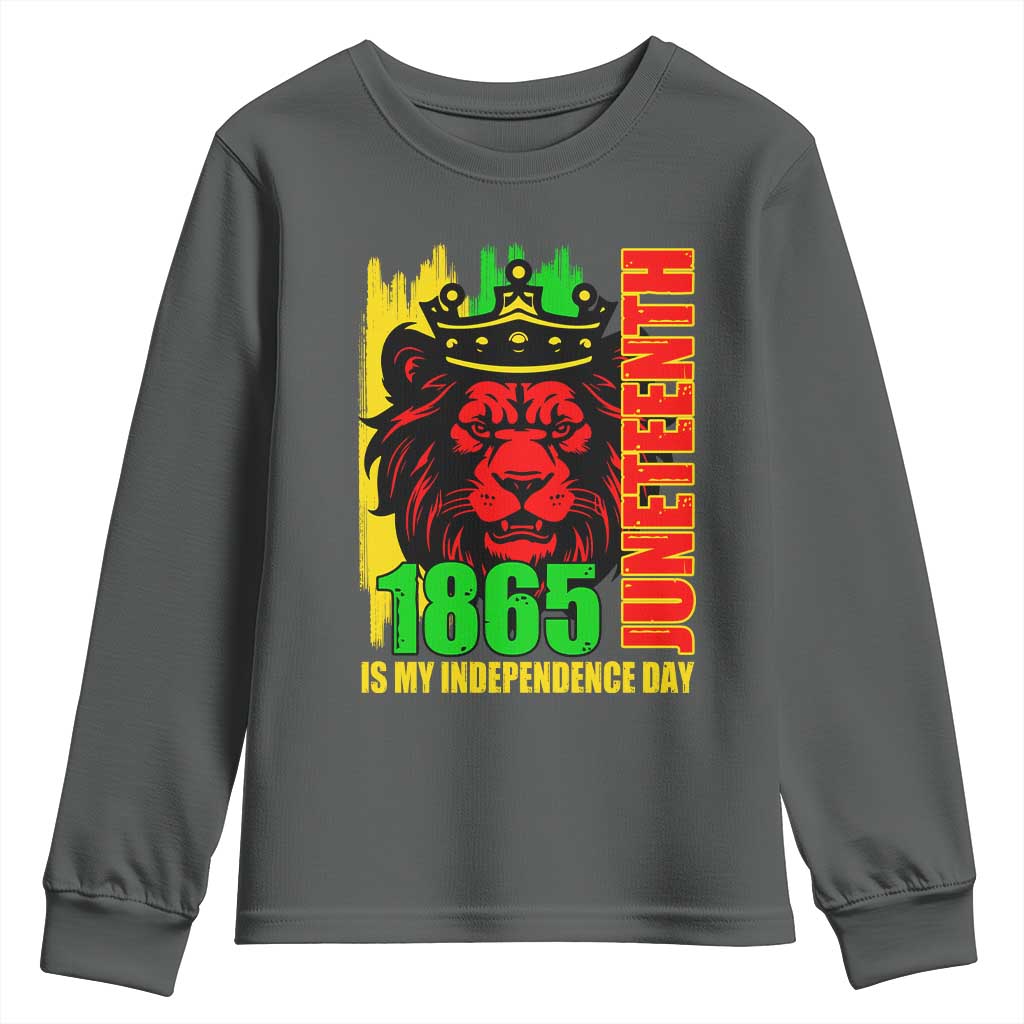Juneteenth 1865 Is My Independence Day Youth Long Sleeve Shirt Freedom Lion King