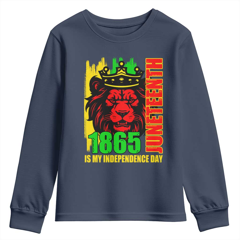 Juneteenth 1865 Is My Independence Day Youth Long Sleeve Shirt Freedom Lion King
