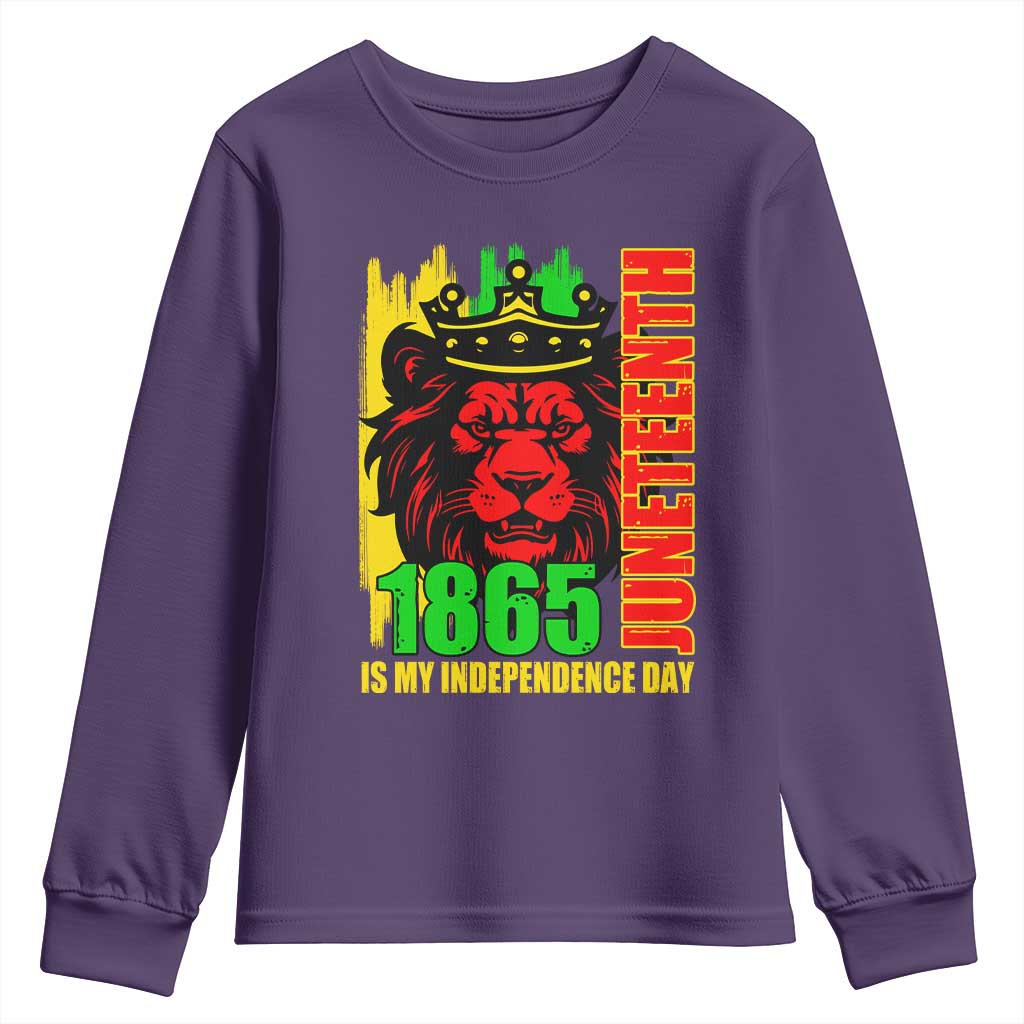Juneteenth 1865 Is My Independence Day Youth Long Sleeve Shirt Freedom Lion King