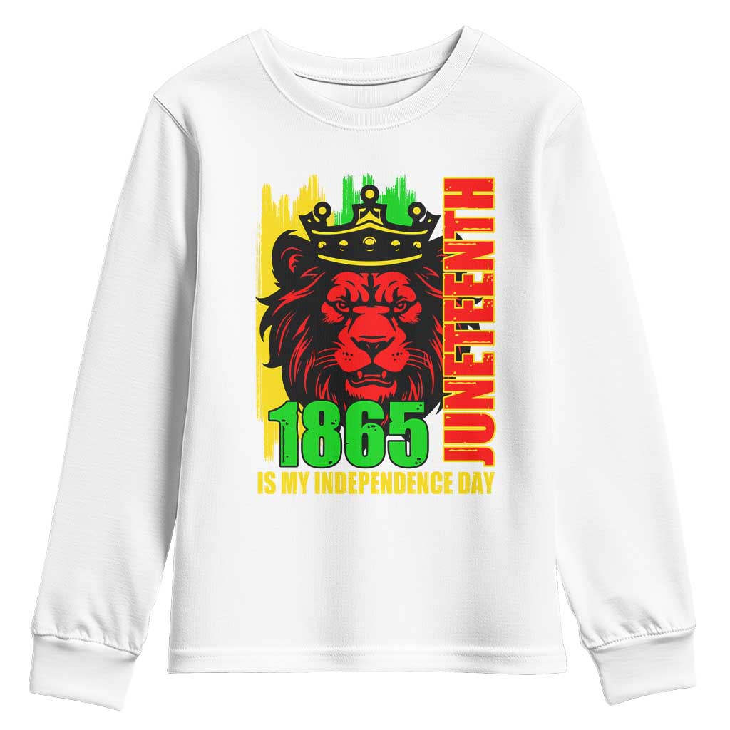 Juneteenth 1865 Is My Independence Day Youth Long Sleeve Shirt Freedom Lion King