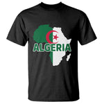 Algeria Algerian Pride Map of Africa Heritage Graphic T Shirt Patriotic North African Roots National Flag