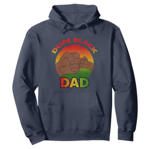 Dope Black Dad Hoodie Fist Bump Retro Vintage Father's Day Gift