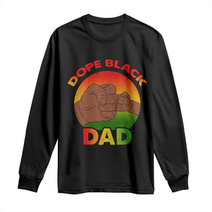 Dope Black Dad Long Sleeve Shirt Fist Bump Retro Vintage Father's Day Gift