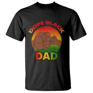 Dope Black Dad T Shirt Fist Bump Retro Vintage Father's Day Gift