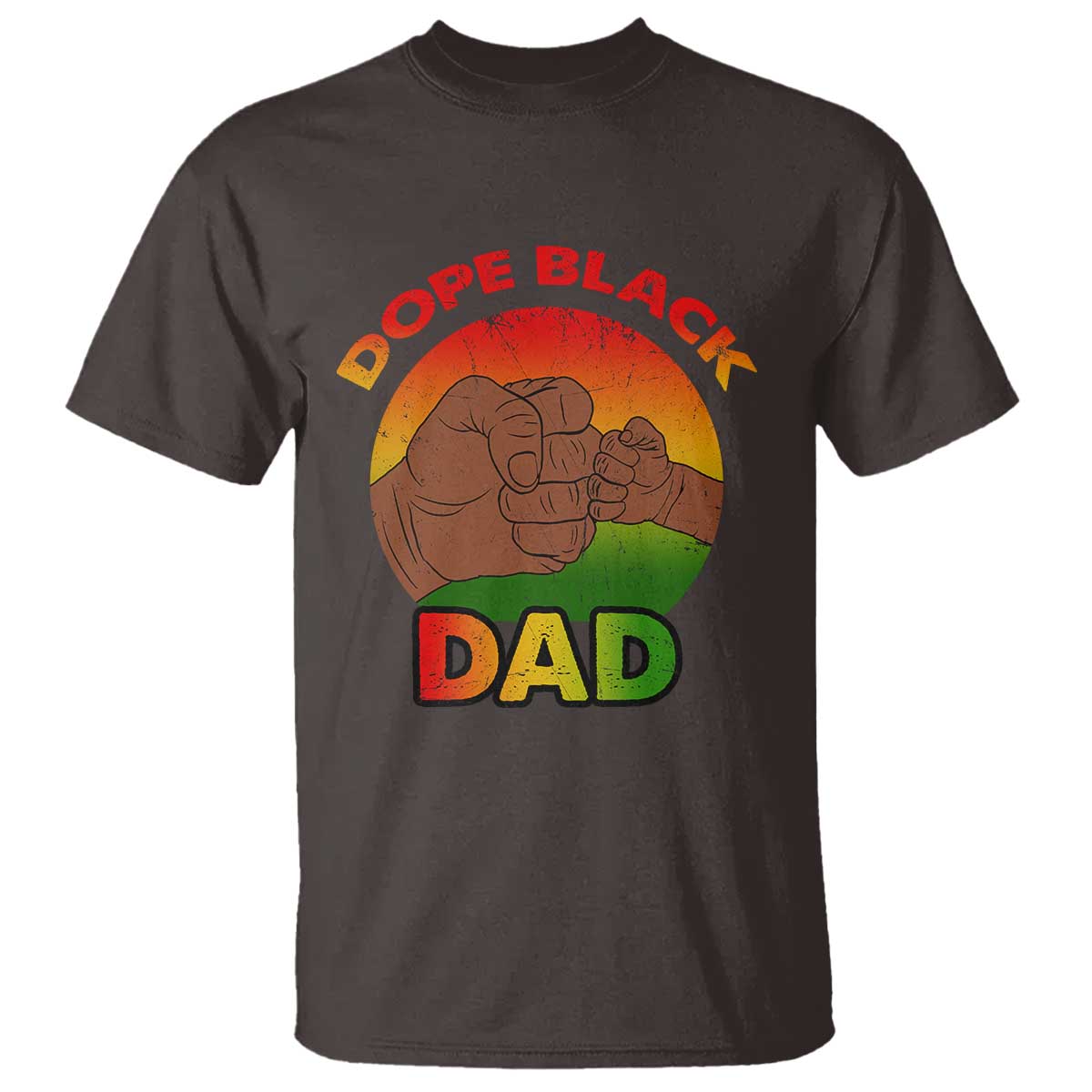 Dope Black Dad T Shirt Fist Bump Retro Vintage Father's Day Gift
